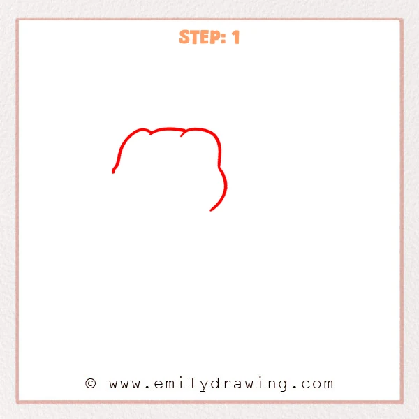 how to draw a cartoon alligator - Early sketch of a cartoon alligator showing the bumpy curved top outline of the head and back, with both sides left open.